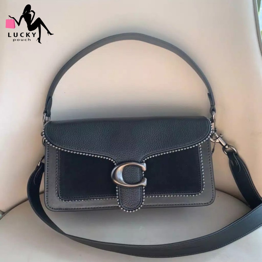 Coach Tabby Shoulder Bag 26 Full Black With Bead chain