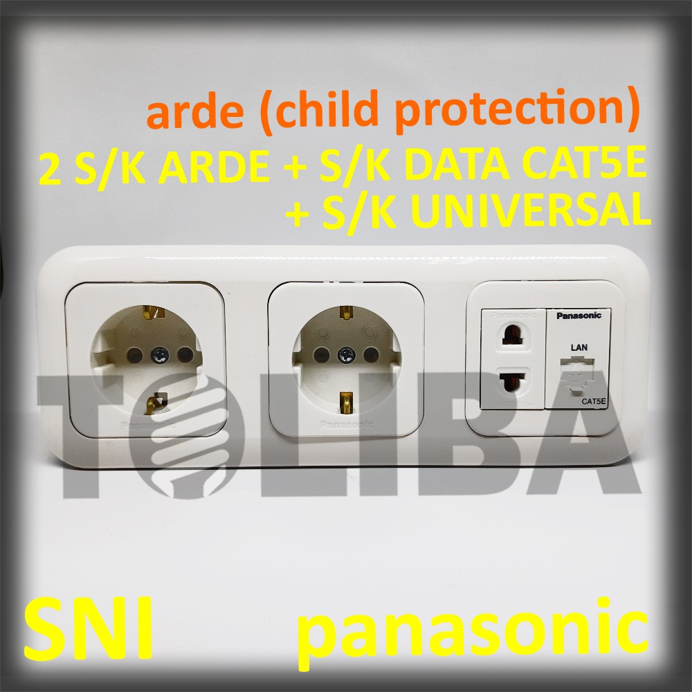 stopkontak data cat5e + stop kontak 3 lubang arde cp + s/k universal ib panasonic sni