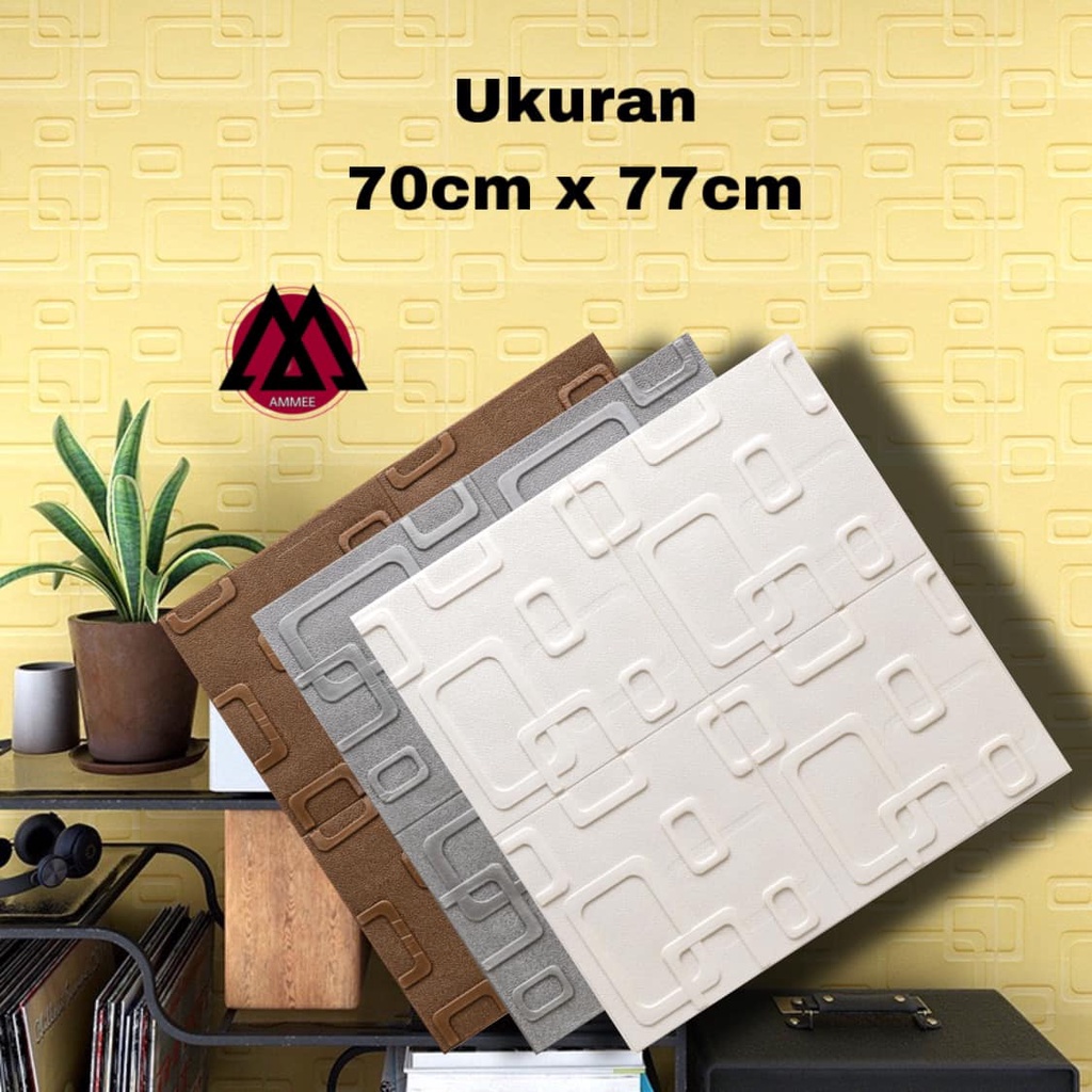 Jual Wallpaper Dinding 3D Stiker Dinding Kotak Abstrak Dekorasi Rumah