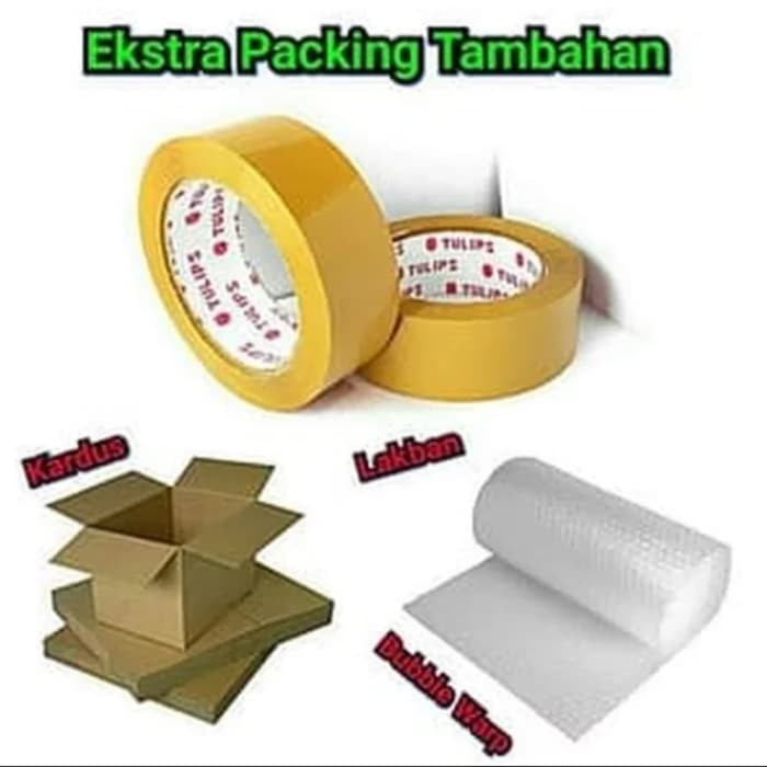 

Packing kardus bubble wrap lakban tambahan