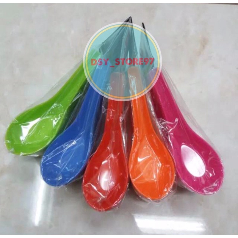 sendok bebek melamin tebal warna / sendok bebek murah warna / sendok buah