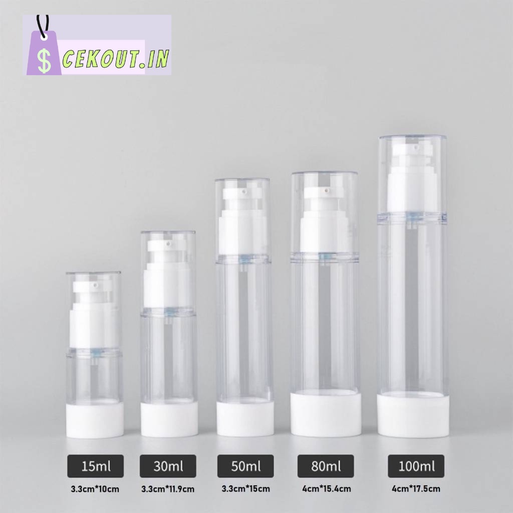 BOTOL AIRLESS PUMP BOTTLE/ BOTOL LOTION REFILL UNTUK TRAVEL/ BOTOL AIRLESS PUMP LOTION