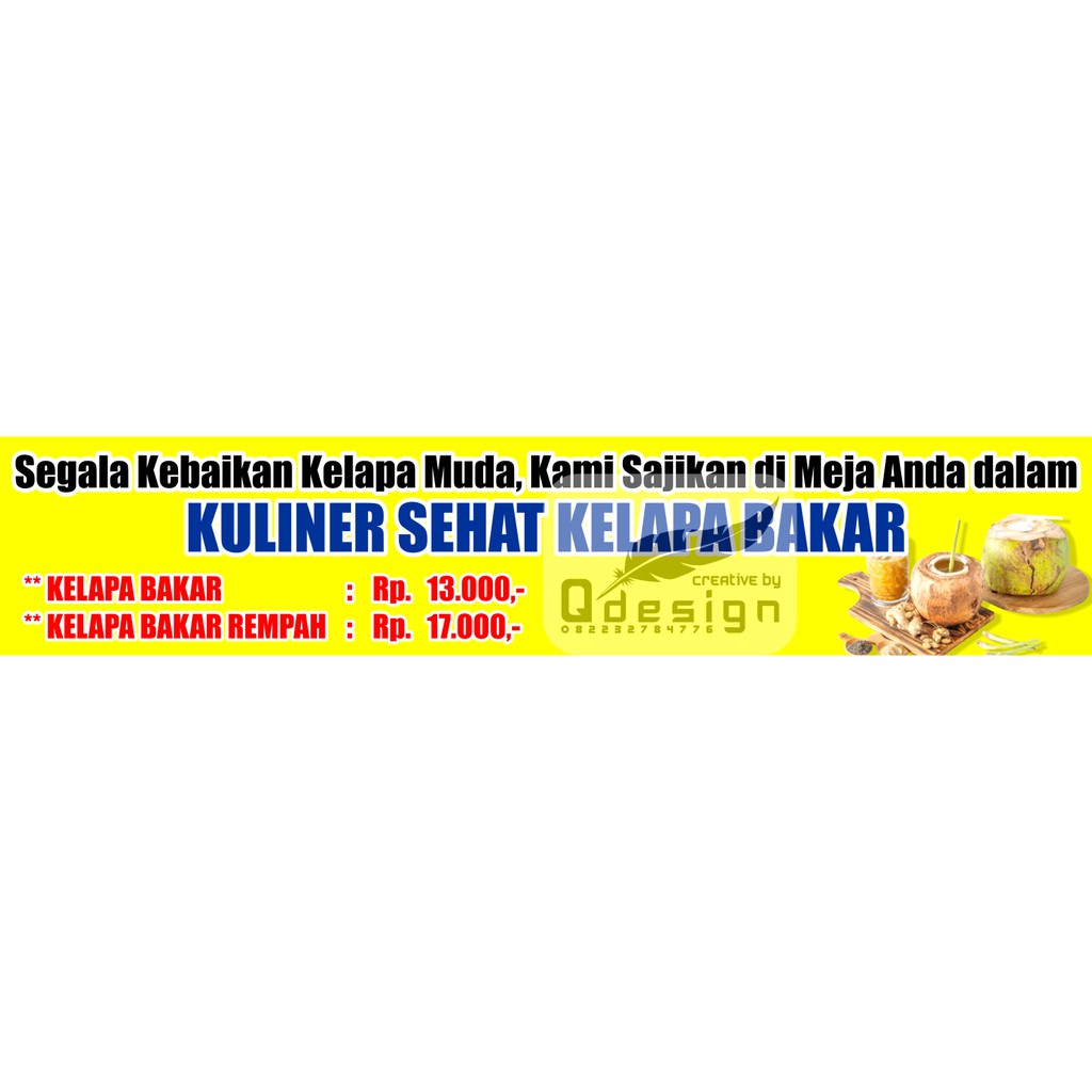 Baner Spanduk Pesanan Toko uk. 50 x 250 cm Free Design 