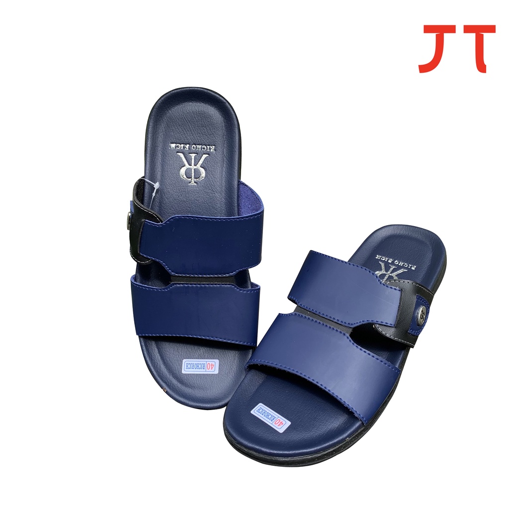 (BISA COD)Sandal Slop RICHORICH / Sandal Pria / Sandal Kulit Sintetis / Sandal Pria Slop-2