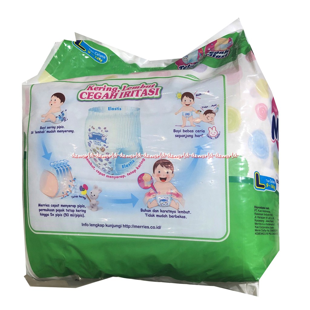 Merries Pants L Isi 30 diapers celana dari bahan berkualitas dan berdaya serap tinggi L30