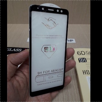 KOREAN Tempered Glass 5D Samsung A8 2018 A530 SM-A530F 5.6 inchi FULL Screen Guard FULL LEM