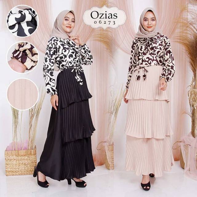 Gamis pesta  plisket ozias 6273 ld 104