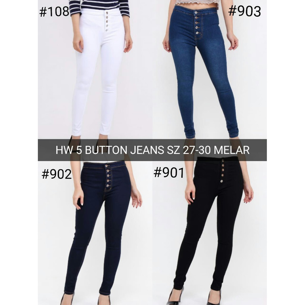 CELANA WANITA HW 5 BUTTON JEANS