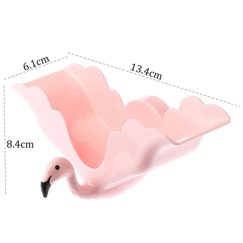 [Perforation-free Wall-mounted Flamingo Drain Soap Dish With Hooks] [Kitchen Dish Sponge Drain Storage Rack] [Kitchen &amp; Bathroom Accessories]