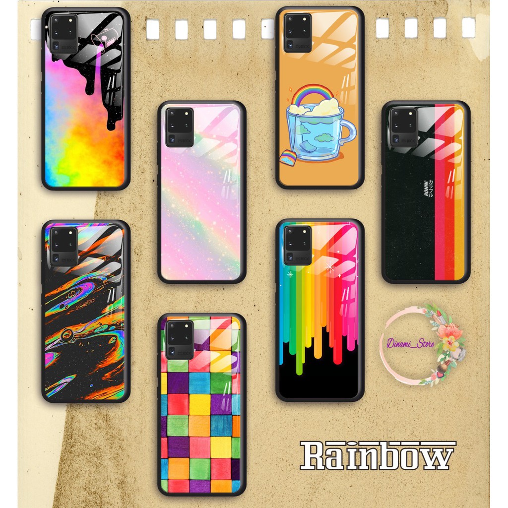 back case glass RAINBOW Vivo Y91 Y17 Y12 Y15 Y93 Y95 Y81 Y83 Y71 Y53 y20 Y30 Y50 V17 Y11 DST1168