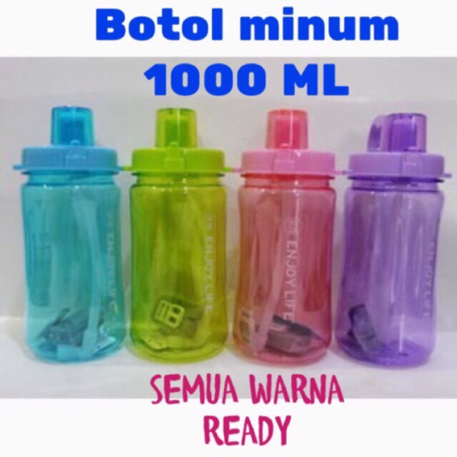 Botol Minum Enjoy Life 1 Liter / Water Bottle Herbalife Polos 1 Litre herba life JUMBO