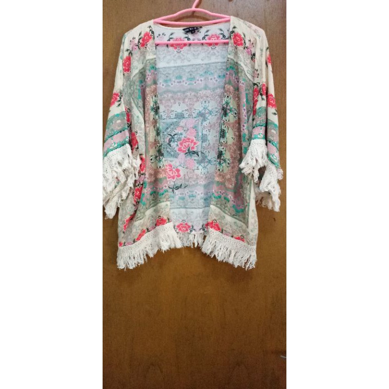 baju atasan bunga bohemian outer preloved