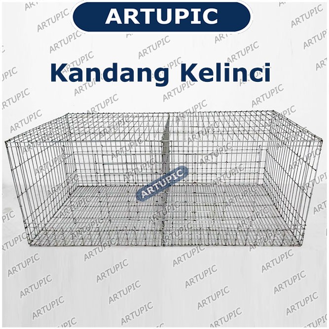 KANDANG KELINCI GALVANISE BESAR Cocok dengan Nipple Minum Tempat Makan Kelinci Artupic Rabbit Cage