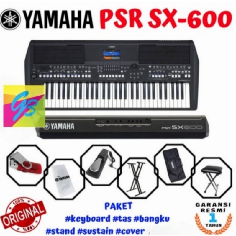 PAKET KEYBOARD YAMAHA PSR SX600 / PSR SX-600 ORIGINAL