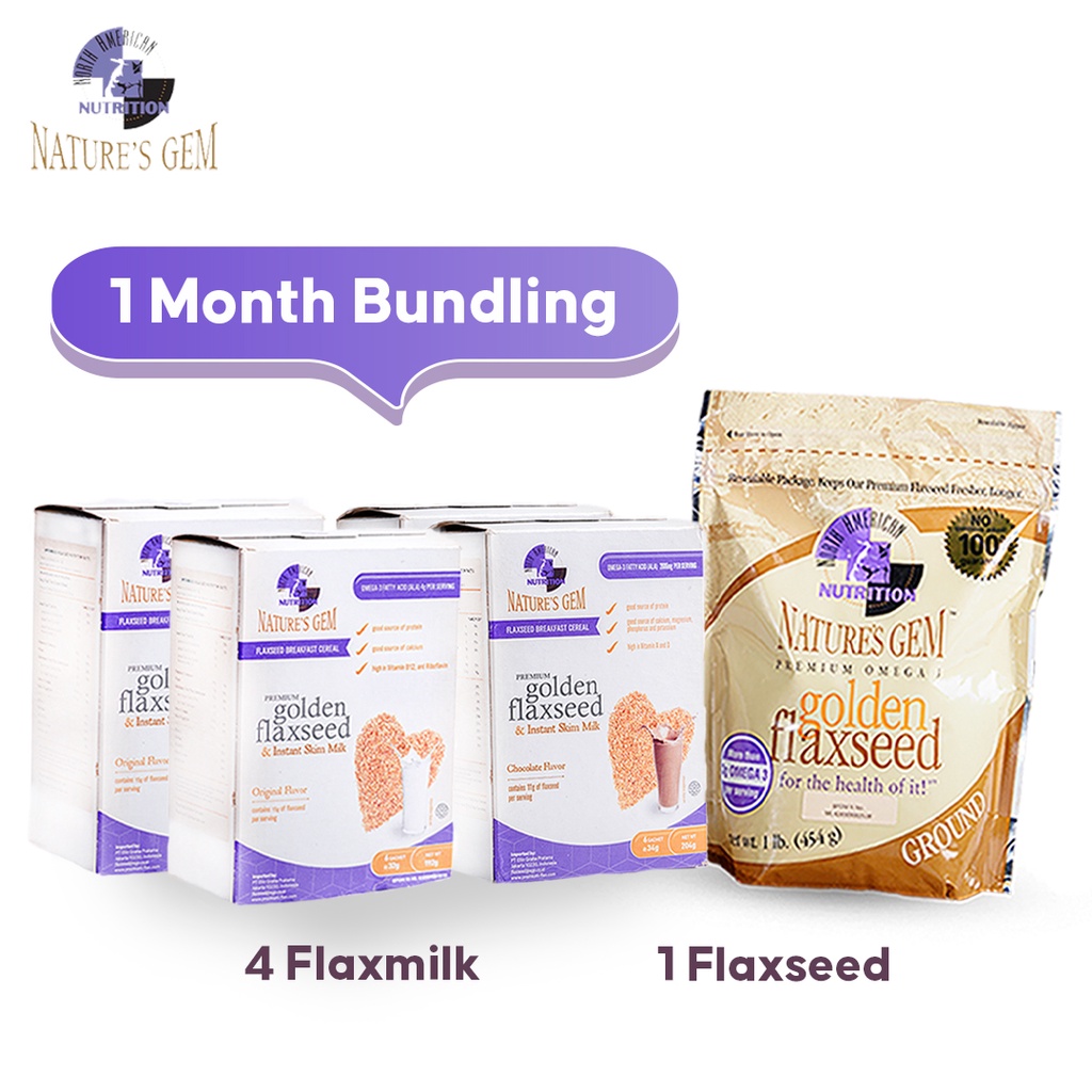 

Natures Gem Flaxseed & Flaxmilk (Paket Bundling 1 Bulan)