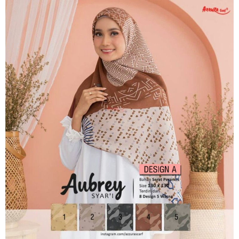 Syar'i Legend Segiempat Motif Aubrey Syari 130 x 130 cm