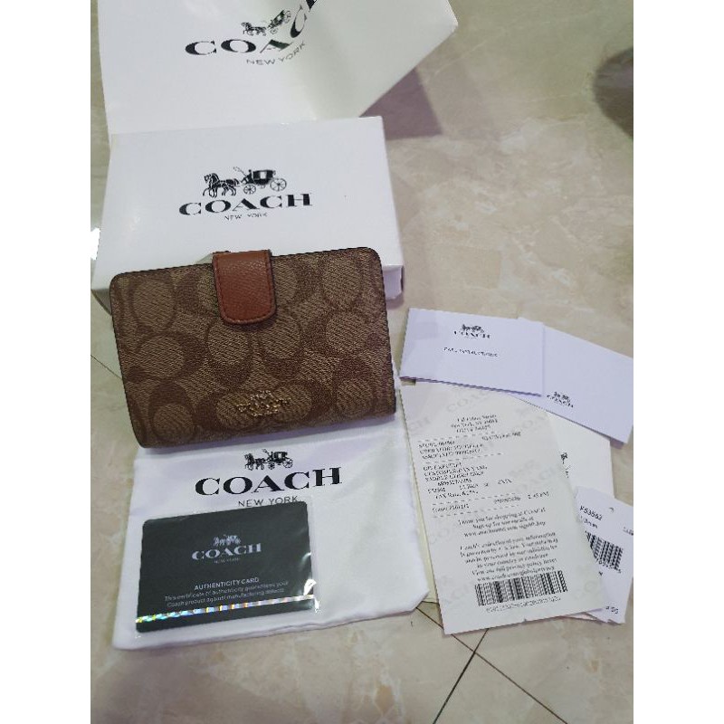 PRELOVED DOMPET ORI COACH F53562/F53436 BROWN