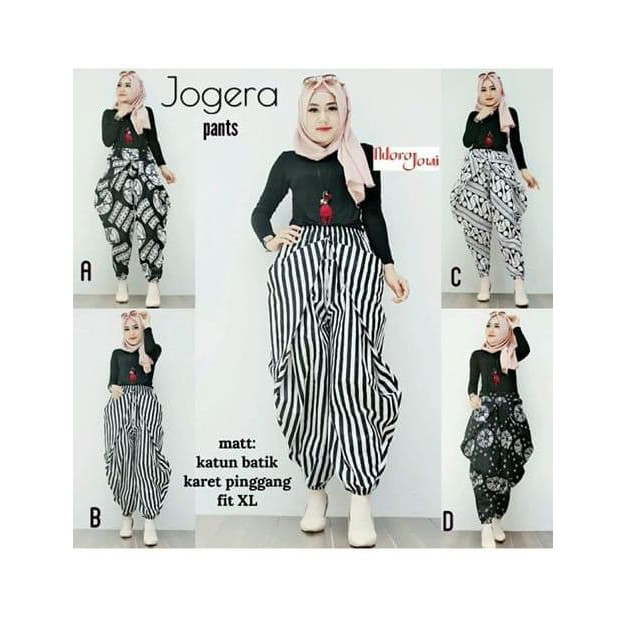 Jogera Pants Celana Cewek Modern Motif Bawahan Batik Wanita Premium Katun Karet