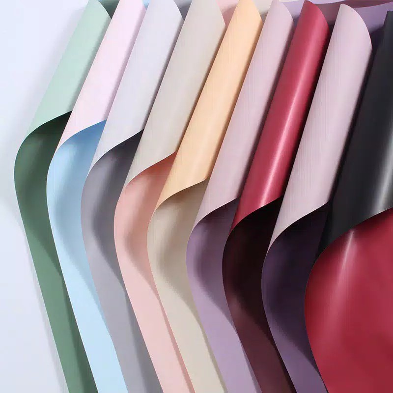 ( 5 Lembar ) Flower Wrapping / Kertas Bunga / Flower Paper Cellophane 2 Warna BICOLOR DOFF