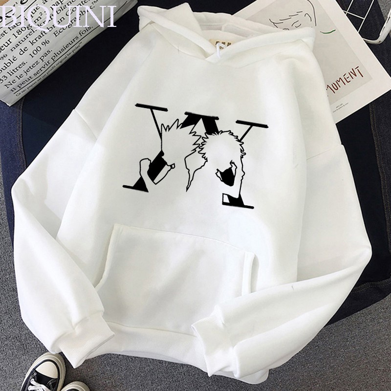 Sweater Hoodie Anime KILUA Wanita dan Pria Bahan Tebal Jaket Hodie Otaku HXH Cewe Cowo Kekinian