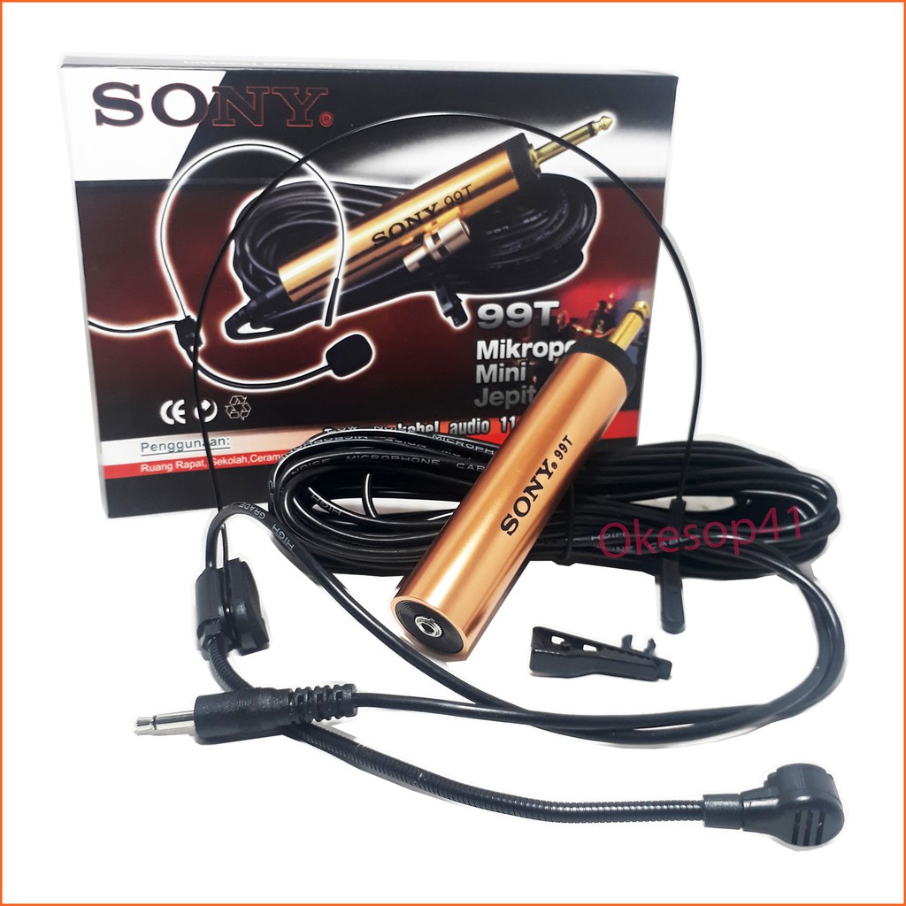 Sony SN-99T Mic Clip On Mic Jepit Imam Microphone Kabel