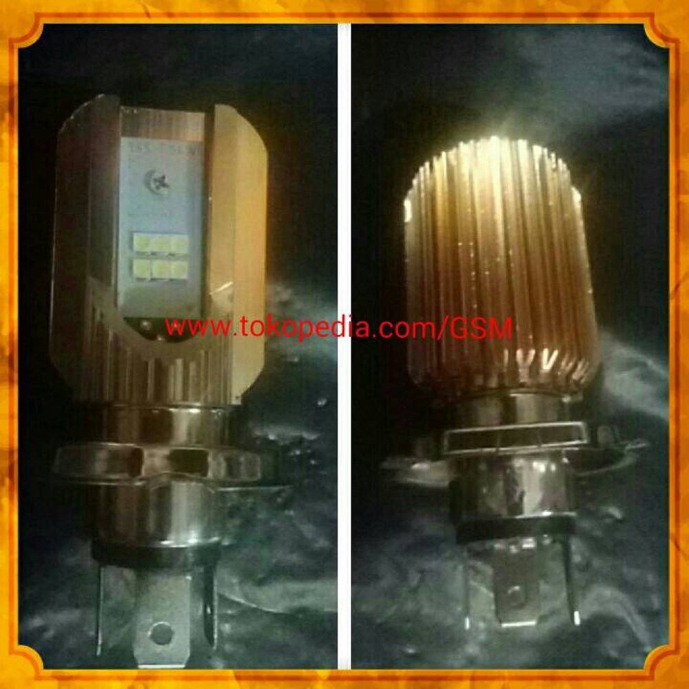 Lampu utama LED cree H4 headlamp 6 titik motor mobil