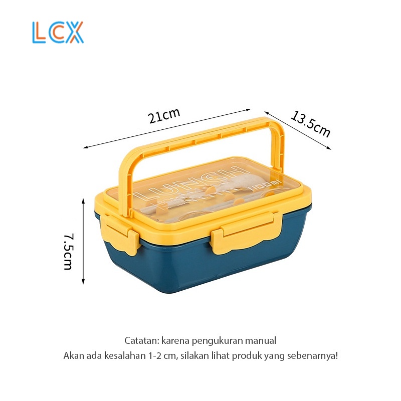 LCX Lunch Box Set Kotak Makan Jerami Gandum 1500 ml Lunch Box With Free Sendok BPA Free VS-95