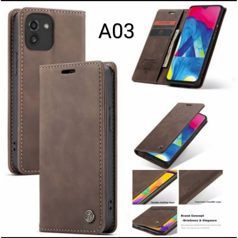 Case Samsung A03 2022 / A03 Core Flipcase Dompet Kulit Leather Original Premium Cover Casing