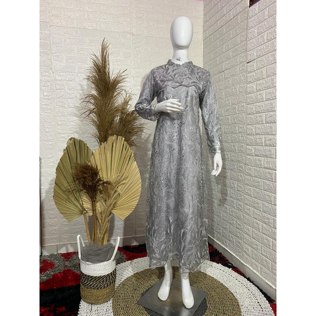Kebaya Modern / Gamis Modern / Gamis Pesta /Kebaya Kondangan/grey