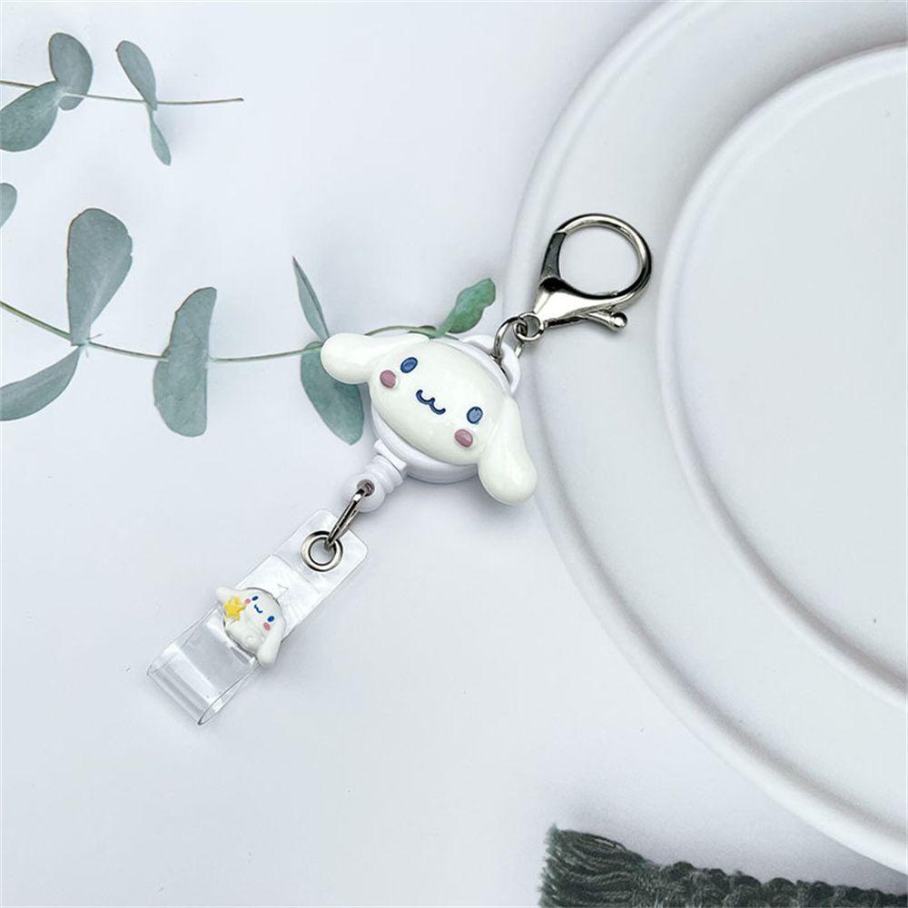 Nickolas1 Retractable Badge Reel My Melody Hospital ID Card Klip Klip Kartu Kerja Cinnamoroll Kartu Siswa Perawat Badge Holder