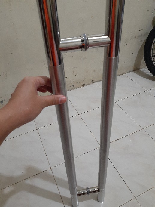 Tarikan Pintu Rumah/handel Pintu Stainless Pull Handle H Pipa Bulat As 60 X 80 Cm Hdps3280-st Weldom