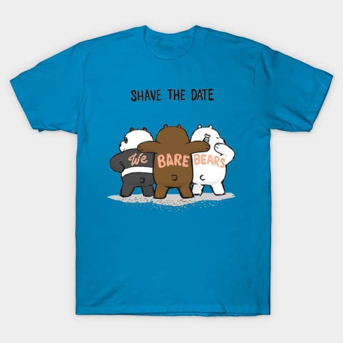 Kaos Baju Combed 30S Distro WE BARE BEARS BEAR SHAVE THE DATE