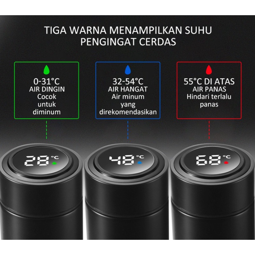 TERMOS LED SUHU TEMPERATUR  TEMPAT MINUM AIR PANAS STAINLESS DISPLAY SMART CUP