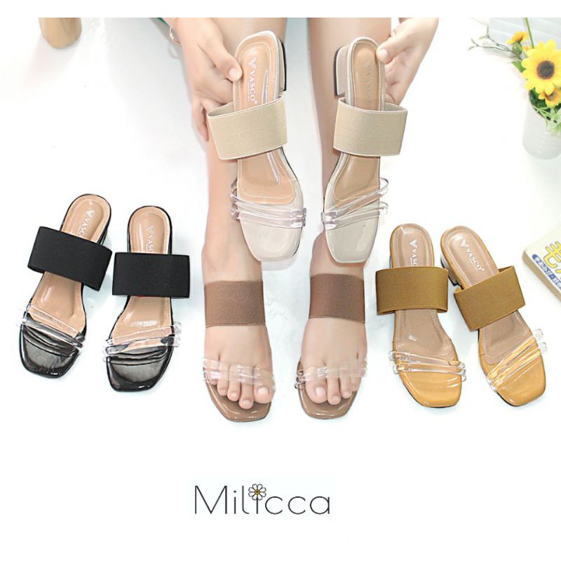 Milicca Hasilia Sandal Wanita Sandal Heels Hak Tahu 3cm