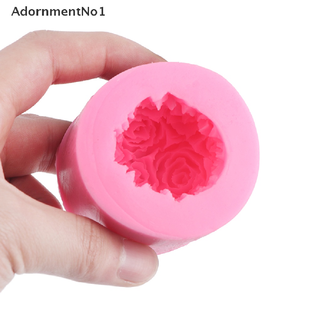 (AdornmentNo1) Cetakan Sabun / Lilin Bentuk Bunga Mawar 3D DIY Bahan Silikon