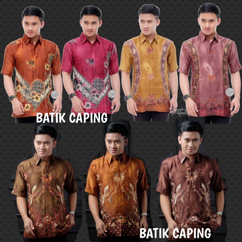 KEMEJA BATIK SUTRA SILK LAPIS FURING ADA BUSA D PUNDAK LENGAN PENDEK KEMEJA CLASIK M L XL XXL FASHION PRIA TOP bordir