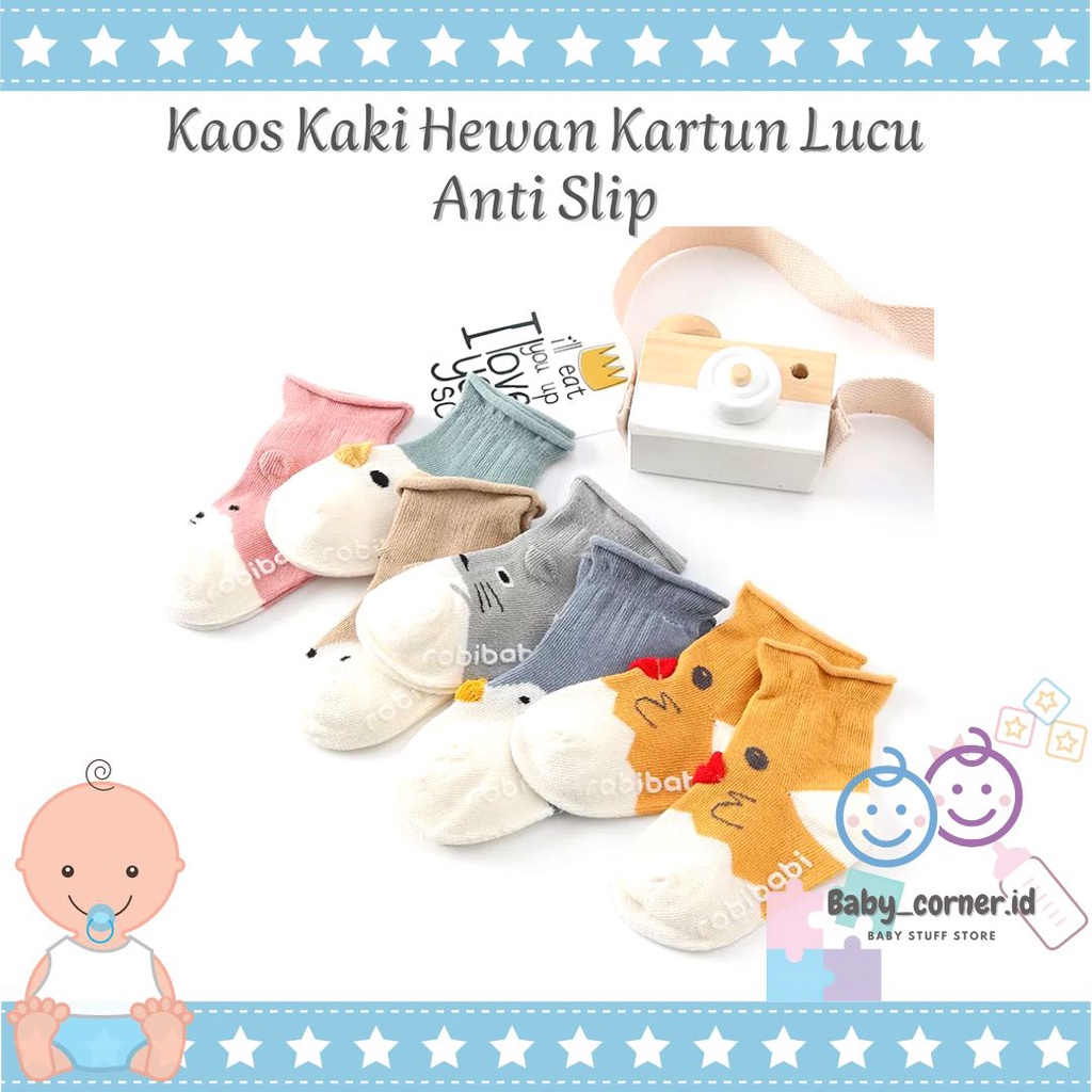 Kaos Kaki Anak Bayi Lucu Hewan Anti Slip | Boneka Kartun