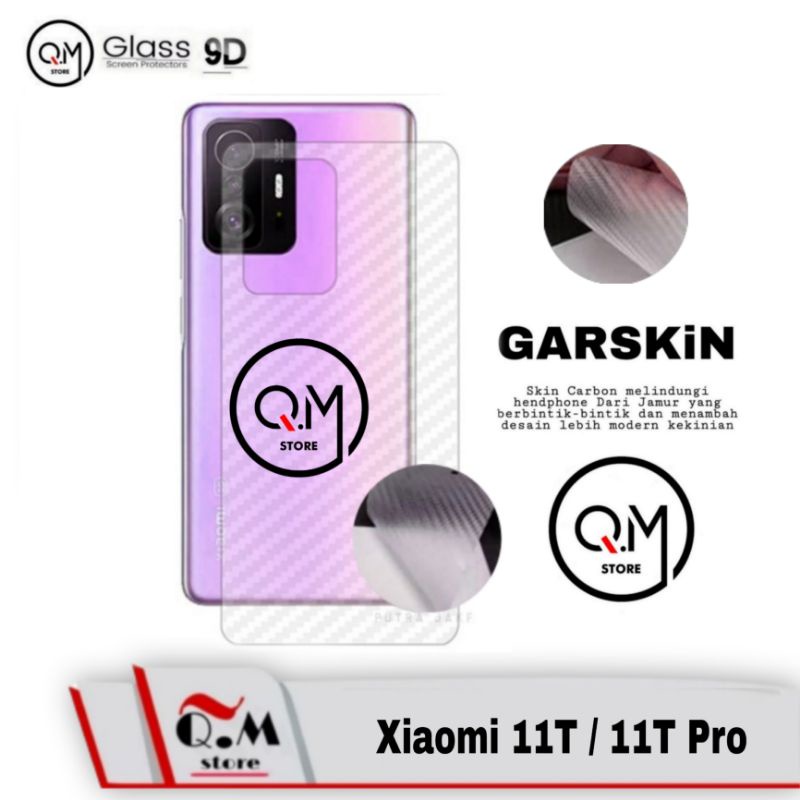 Garskin Skin Carbon 9D XIAOMI 11T /XIAOMI 11T PRO Skin Carbon GARSKIN Pelindung Back Cover Bermotif Transparan