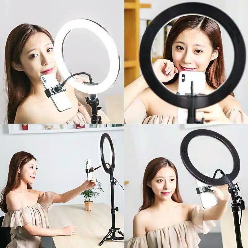 [SB] RINGLIGHT LED 33CM Lampu Make Up Vlog Lampu Ringlight + Tripod