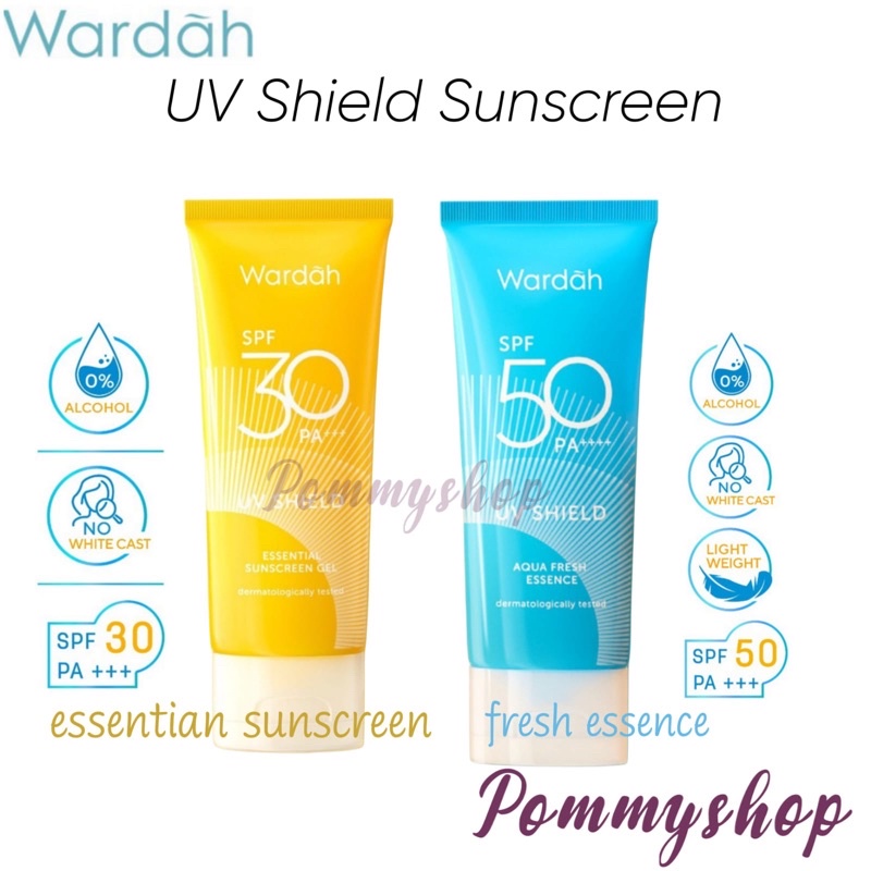 Wardah UV Shield Aqua Fresh Essence SPF 50 PA+++ 30ml | Essential Sunscreen Gel SPF 30 PA+++