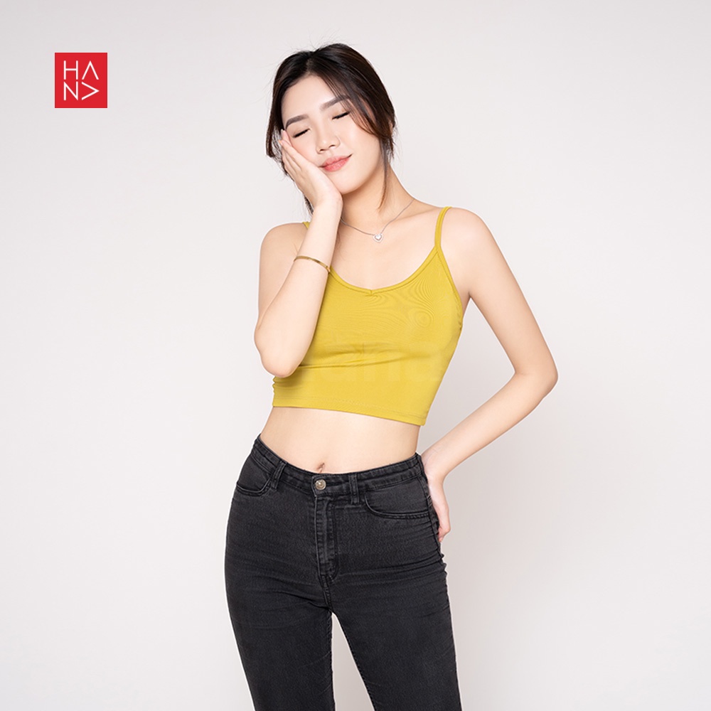 (COD) HanaFashion - Aurora Basic Tank Top Crop S - XL Wanita - TT035-Dark Yellow