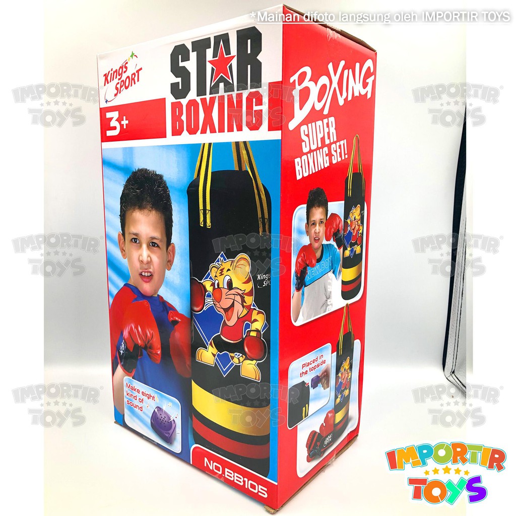 Mainan Boxing SARUNG TINJU + SAMSAK (BATRE BERSUARA!) IMPORTIR TOYS