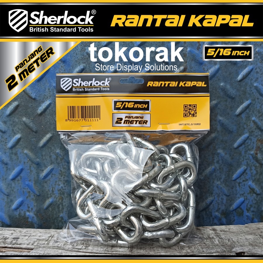 RANTAI BESI 8 MM 2 METER SHERLOCK - RANTAI KAPAL GALVANIZED 5/16 INCH