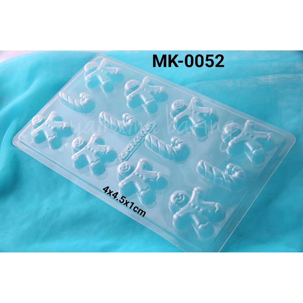 MK-0052 Cetakan coklat puding natal christmas ginger bread candy cane yamama baking