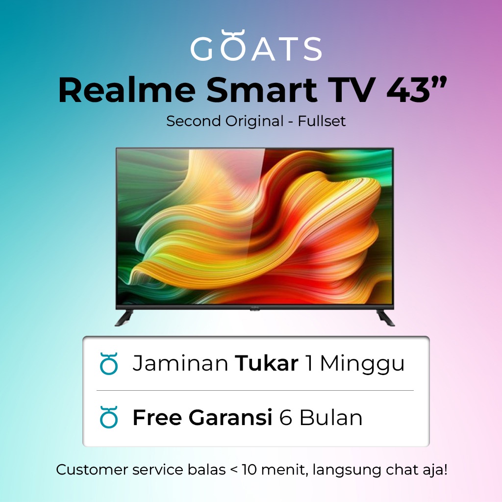 Realme Smart TV Android 43" inch Second Seken Bekas Garansi 6 Bulan - Fullset 100% Original Ori Asli
