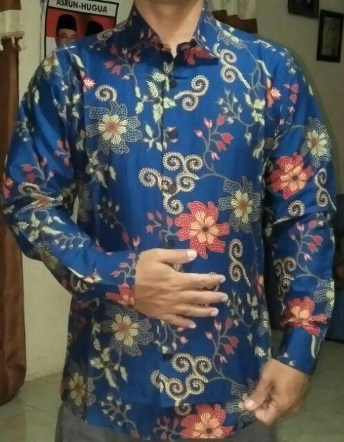 Odza Baju Pria Lengan Panjang Kemeja Pria Murah Kemeja Katun Batik Printing