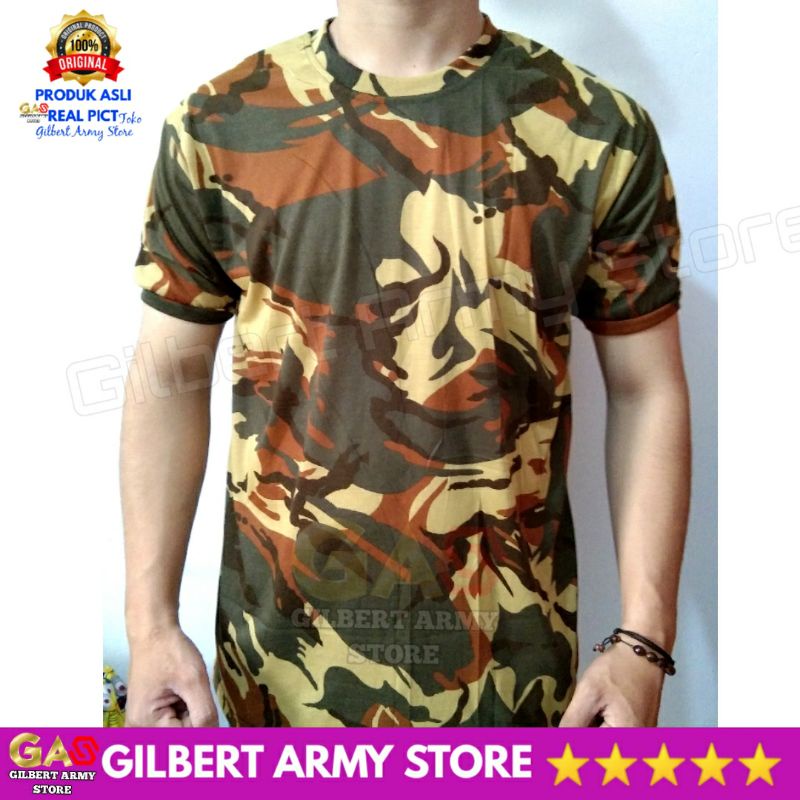 GILBERT ARMY STORE Kaos Loreng Jumbo L,XL dan XXL Motif Camo Tni Libanon Terbaru Oblong Daleman Lengan Pendek