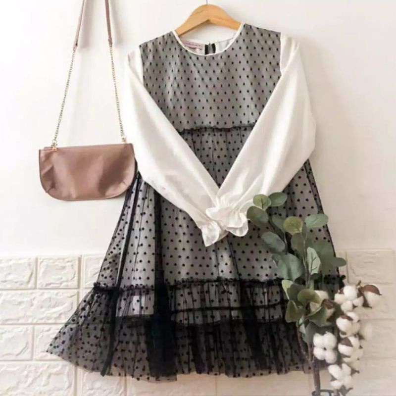 Ciki blouse tulle dot // evelyn blouse tile dot