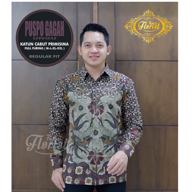 BATIK PRIMIUM PUSPO GAGAH FULL FURING KATUN HALUS SRAGENAN SIZE M-XXL