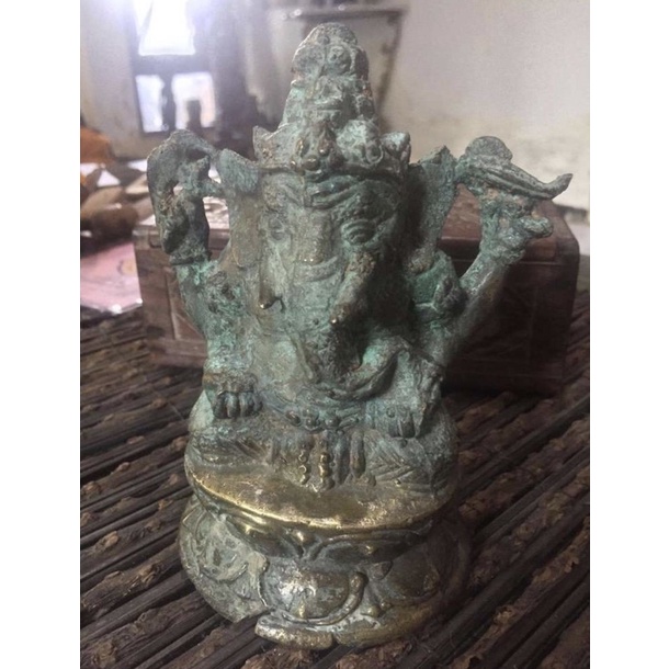 Patung Ganesha kuningan lawas